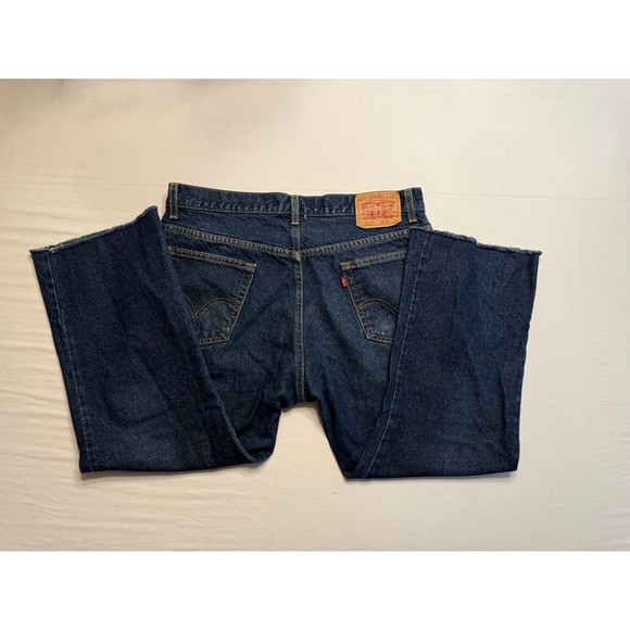 Levis 517 Jeans Mens 36x30 Blue Bootcut Y2K Distressed Made In Mexico Denim - Picture 6 of 8